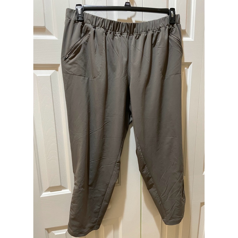 Coolibar XXL Olive Green UPF 50+ Sun Protection Ruched Hem Pants Zipper Pockets